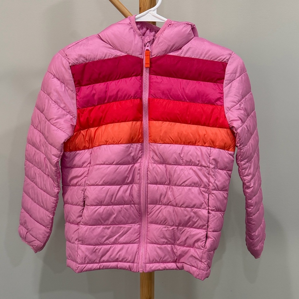 Primary Kids Stripe Lightweight Puffer Jacket, size 10